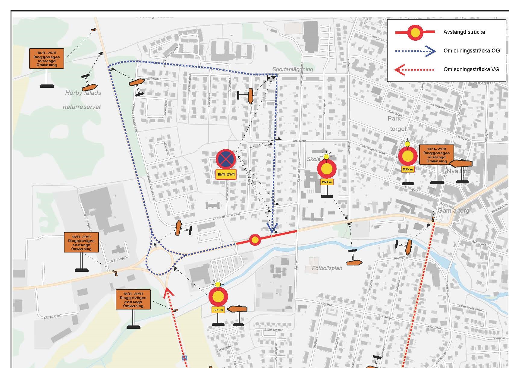 trafiken kommer att ledas om via Byggmästaregatan och Magistergatan. Se bifogad karta och trafikplan för mer information. För att säkerställa säkerheten kommer hållplats Magistergatan att vara helt stängd under arbetet. Passagerare hänvisas till hållplatserna vid Gamla Torg. 