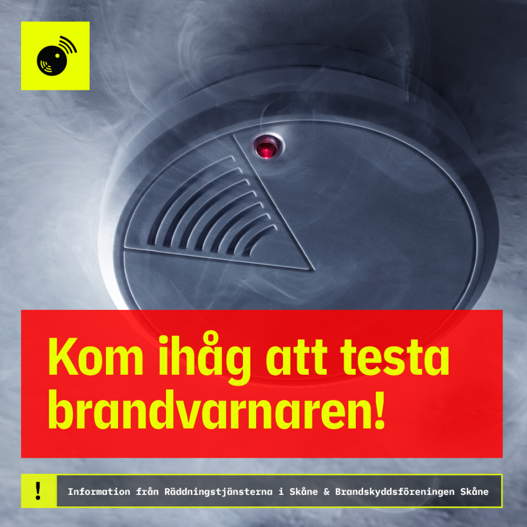 brandvarnare och informationstext